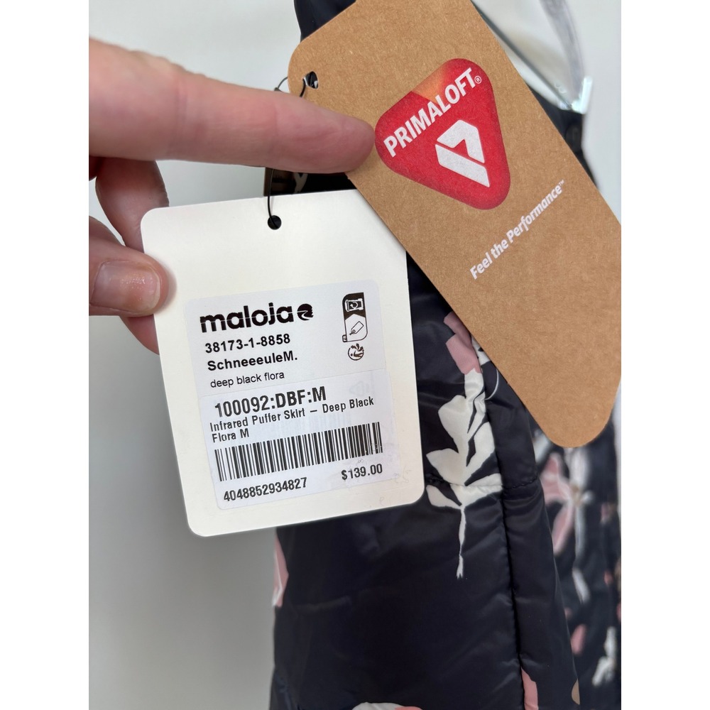 Maloja SchneeuleM Infrared Puffer Skirt Deep Black Flora Primaloft Insulated M - Picture 2 of 12
